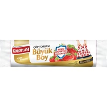Koroplast Büzgülü Çilek Kokulu Büyük Çöp Torbası 12 Adet Beyaz 65 x 70 CM