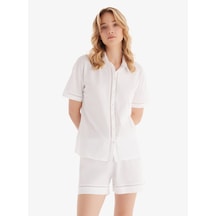 Kadın Pijama Takımı 51861 - Beyaz Beyaz