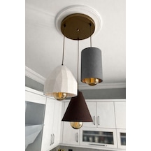 Stone 3 Lü Beton Dokulu Sarkıt Avize Bohem & Pinterest Tarzı Modern Oturma Odası Aydınlatma Nestvibe Çok Renkli