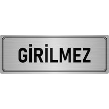 Metal Yönlendirme Levhası, Departman Kapı İsimliği Girilmez 7x20 cm Gümüş Renk
