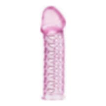 Morgece 11,7 Cm Şeffaf Dolgulu Başlı Silikon Penis Kılıfı