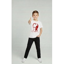 Nacar Store Erkek Çocuk Atatürk Baskılı T-shirt Ve Siyah Keten Pantolon Takım 23nisan 29ekim Özel Günler Siyah-beyaz