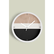 Klasik Modern Tasarım Duvar Saati - 25cm - Önü Camlı Beyaz Kasa - Sessiz Mekanizma-jh0251 Beyaz
