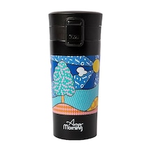 380 Ml Paslanmaz Çelik Termos Mug, Çift Katmanlı, Sızdırmaz Kapaklı, Siyah Ba21522 Diğer