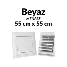 Beyaz 55 X 55 Cm Havalandırma Menfezi Banyo Menfezi Wc Baca Kapağı Tuvalet Menfezi Plastik Panjur