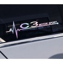 Citroen C3 Yan Cam Sticker Oto Kapı 20 Cm X 7 Cm Renkli