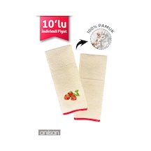 %100 Pamuk 10'lu Bej Mutfak Havlusu Seti - 40x70 Cm, 120 Gr El Ve Yüz Havlusu 10 Adet Bej