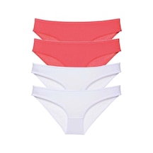 4 Adet Eko Set Likralı Kadın Slip Külot Fuşya Beyaz Çok Renkli