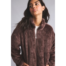 Defacto Loose Fıt Yarım Fermuarlı Polar Hırka H7859ax26wnbn258 Kahve-bn258