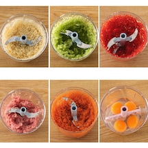 Ximistore9 Ev Kullanıma Manüel Multifonksiyonlu Gıda İşleyici - Minced Et, Sarımsak, Sebze Döker - 304 Paslanmaz Çelik - Mavi Küçük Boy Diğer