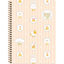 Keskin 16.5 X 22.5 Kareli Karton Kapak Kawaii Defter - Köpek Turuncu