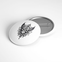 Gotik Kafatası - 58mm Rozet Çok Renkli