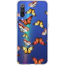 Xiaomi Mi 9 İle Uyumlu 1mm Slim Fit Water Color 2 Baskılı Şeffaf Kılıf Şeffaf