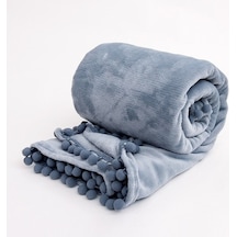 Sıcak Yatak Battaniyesi Tüm Sezon Peluş-mavi