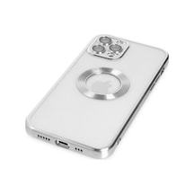 Apple   Uyumlu   iPhone 12 Pro Kılıf Slot Silikon - Gümüş