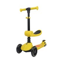 L52ın1-y Lamborghini Lisanslı Katlanır Oturaklı Işıklı Scooter Sarı Çok Renkli
