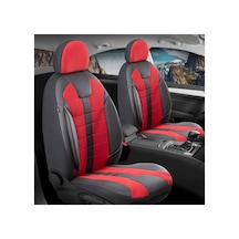 Seat Leon St Style Uyumlu Lüx Deri Detaylı Oto Koltuk Kılıfı Ön Arka Takım Vista Kırmızı