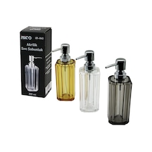 Uzun Kare Taban -sekizgen Gövde Şeffaf - Renkli Akrilik - Mika Kristal Sıvı Sabunluk 200ml Go53/00714 Çok Renkli