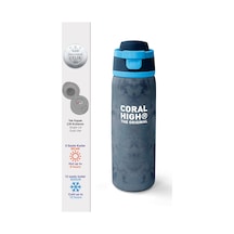 Coral High Lacivert Eskitme Desenli Pipetli Ve Direkt İçim Çelik Termos 800 Ml 38586 Lacivert