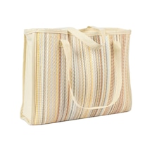 Woof Home Unisex Özel Renkli Plaj Çantası-piknik Çantası-günlük Kullanım Modern Çanta-989 Bej