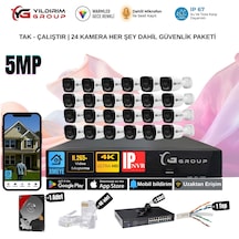 Yıldırımgroup 24 Kameralı Sesli 5mp Ip-gece Renkli Araç Ve Yüz Tanımalı Kamera Sistemi-hazır Kamera Seti