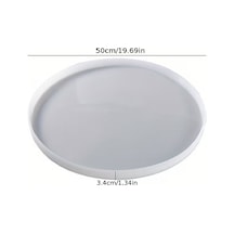 Epoksi Reçine Silikon Kalıp Mega Boy Muhtelif Yuvarlak Sehpa Saat Kalıbı 50 Cm Çap X 3 Cm Derinlik