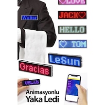 Matrix Kayan Led Yaka Rozeti Mobil Kontrollü Dijital Etiket 9 3cm -