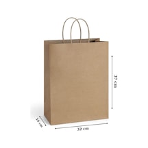 32x16x37 Cm Burgu Saplı Kraft Çanta 200 Adet