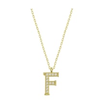 Gümüş Gold F Harfi Kadın Kolye (547128435)