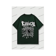 Tarzsokak Kod Trend Street Life Erkek Slogan Baskılı T-shirt Yeşil