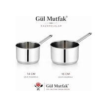 2 Li Paslanmaz Çelik Kaçerola Sosluk Sütlük Seti Tabanlı