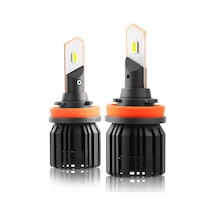 Youtek S9 Led Araç Farları H8/h9/h11 Uyumlu 8000lm 6000k Ip68 Su Geçirmez 200m Işık Menzili Çift Paket