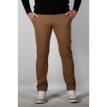 Erkek Chino Pantolon Slim Fit Dar Kesim Camel 1747 5594 Camel