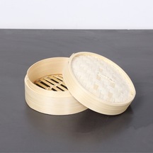 Dim-sum Bambu Buharda Pişirme Ve Saklama Kabı 18 Cm