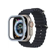 Newface Apple Watch Ultra 49mm Alüminyum Kasa Cam Ekran Koruyucu - Mavi Diğer