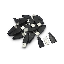 50 Adet Usb 2.0 Male 4 Pin Usb Erkek Soket Plastik Kapaklı Usb Fiş Konektör Dıy