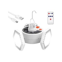 Pazly Güneş Enerjili 126 Led Kamp Feneri, Acil Durum Işığı, Usb Şarj Beyaz Beyaz