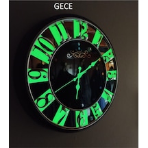 Gece Karanlıkta Parlayan Fosforlu Aynalı Duvar Saati 40 Cm (490785112) Çok Renkli