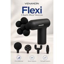 Md-9901 Flexi Darbeli Masaj Tabancası 60w, 6 Kademeli, 5 Başlıklı - Siyah