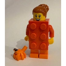 Orjinal Lego Minifigür Orange Brick Girl With Hermit Crab