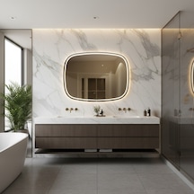 60x80 Cm Soft Oval Led Banyo Aynası Dokunmatik, Dimmerli Günışığı 3000k Sarı
