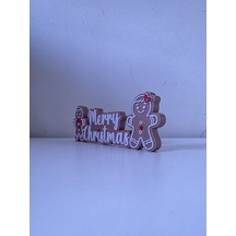 Bezos Zencefilli Kurabiye Merry Christmas Yazılı Yılbaşı Dekoratif Süs Mmbz Standart