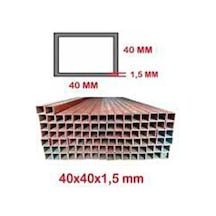 40x40x1.5mm Profil Astar Kırmızı Boyalı 1.5 Metre