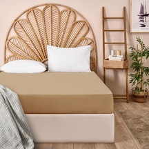 Evidea Soft Tek Kişilik Lastikli Çarşaf - Sütlü Kahverengi - 100x200 Cm Sütlü Kahverengi