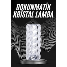 Kristal Lamba Masa Lambası Şarjlı Masa Lambası Dokunmatik Sensör Usb Şarjlı Şefaf