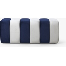 Yarmalı Bench Puf Lacivert-beyaz Lacivert