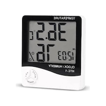 Dijital Lcd Sıcaklık Ve Nem Ölçer, Masa Alarmı İle Higrometre