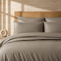 Auren 400 Tc Pamuk Saten King Size Nevresim Bej Çok Renkli