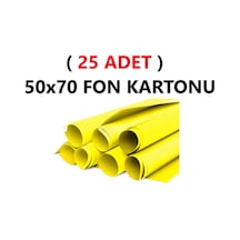 25 Adet 50x70 Cm Sarı Renkli Fon Kartonu Rulo Canlı Renk Büyük Boy Anaokulu Kreş Okul
