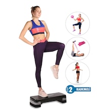 2 Kademeli Kaymaz Step Tahtası+denge Topu+pilates Band+atlama ...